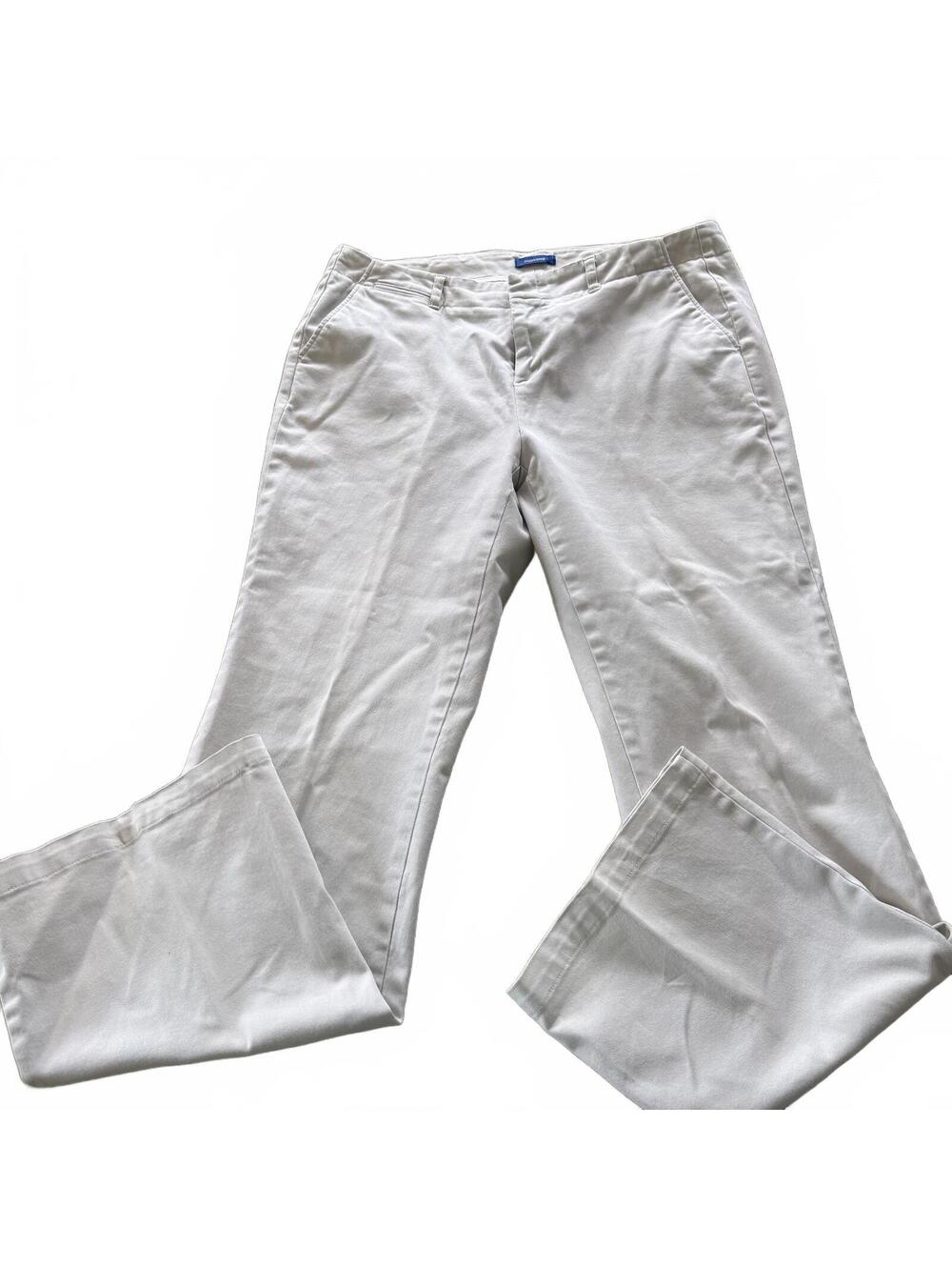 DOCKERS Straight Leg Womens Chino Midrise Khaki SZ XL Waist 34 Preppy Nautical